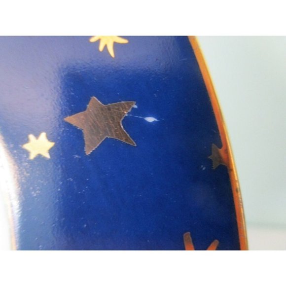 Galaxy by Sakura Rim Soup Bowl14kt Gold Stars on Dark Blue Fine Porcelain EUC - Picture 6 of 11